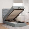 vidaXL Ottoman bed met matras en LED's 100x200cm stof lichtgrijs