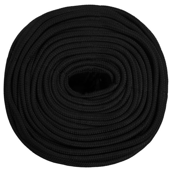 vidaXL Werktouw 8 mm 250 m polyester zwart