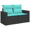 vidaXL 10-delige Loungeset met kussens poly rattan zwart