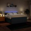 vidaXL Boxspring met matras stof blauw 180x200 cm
