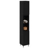 vidaXL Badkamer Kast Zwart Eiken 30 x 30 x 190 cm Bewerkt hout