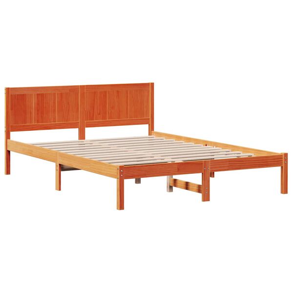 vidaXL Bedframe Bruin 160 x 200 cm Massief grenenhout
