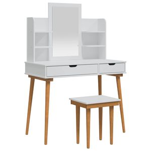 vidaXL Toilettafel Set FAUSKE 5 st Wit 100 x 50 x 143 cm