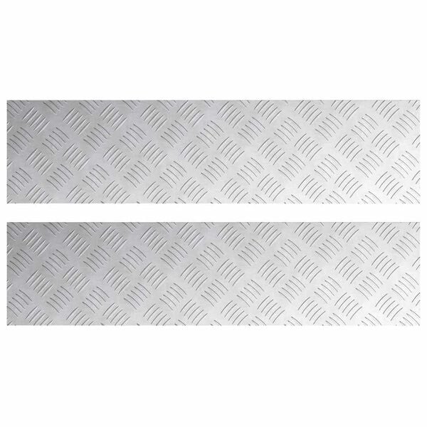 vidaXL Trap Tread Rechthoekig 2 pcs Zilver 80 x 20 cm Aluminium
