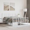 vidaXL Bedframe met hoofd- en voeteneinde metaal wit 140x200 cm