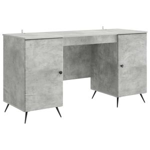 vidaXL Bureau Betongrijs 142,5 x 50 x 75 cm Bewerkt hout