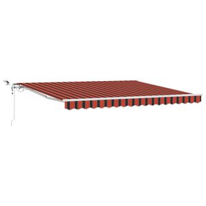 vidaXL Uitschuifbare luifel Oranje en Bruin 400 &times; 350 cm Polyester