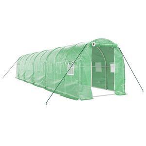 vidaXL Tuinkas met stalen frame 20 m&sup2; 10x2x2 m groen