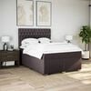 vidaXL Boxspring met matras stof donkerbruin 140x190 cm