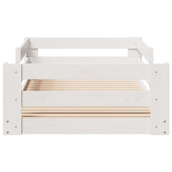 vidaXL Bedframe zonder matras massief grenenhout wit 90x190 cm