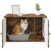 vidaXL Kattenhuis Gerookt eiken 85 x 55 x 50 cm Bewerkt hout