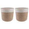vidaXL Plantenpot Set 2 st Natuurlijk en Wit &Oslash; 21 x 21 cm