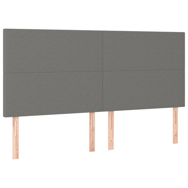 vidaXL Hoofdbord donkergrijs 200x5x118/128 cm Stof