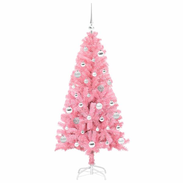 vidaXL Kerstboom met 150 LED met standaard Roze 150 cm PVC