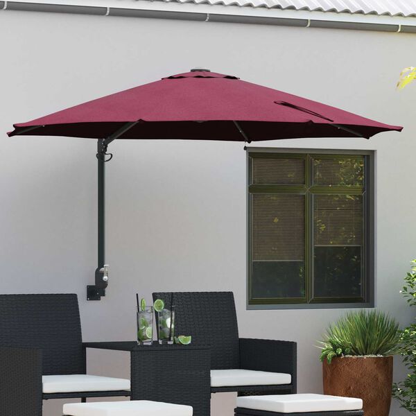 vidaXL Tuinparasol Bordeaux Rood 248 x 248 x 148 cm Polyester en staal