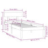 vidaXL Bedframe massief hout zwart 75x190 cm