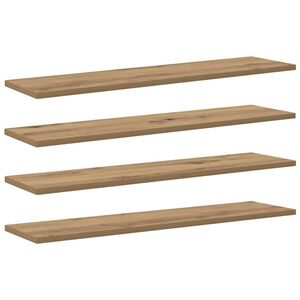 vidaXL Boekenplank Bord 3-laags 4 st 80 x 20 x 1,5 cm Bewerkt hout