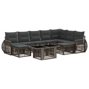 vidaXL Tuinbankenset 10 st Grijs en Donkergrijs poly rattan