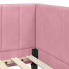 vidaXL Hoekbedframe met hoofdeinde Roze 80 cm x 200 cm Fluweel