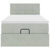 vidaXL Ottoman bed met matras 100x200 cm fluweel lichtgrijs