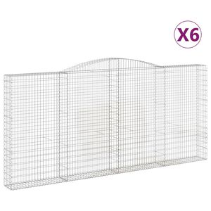 vidaXL Schanskorven 6 st gewelfd 400x30x180/200 cm ijzer