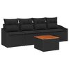 vidaXL Tuinbankenset 5 st Zwart poly rattan