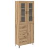 vidaXL Hoge kast 2 pcs Artisan Eiken 69,5 x 34 x 180 cm Bewerkt hout