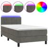 vidaXL Boxspring met matras en LED fluweel donkergrijs 80x200 cm