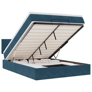 vidaXL Ottoman bed met matras 140x190cm fluweel donkerblauw