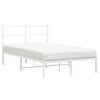 vidaXL Bedframe met hoofdbord metaal wit 120x200 cm