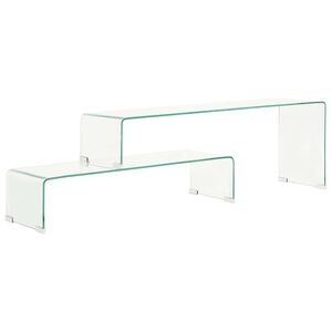 vidaXL 2-delige salontafelset 90x30x20/110x30x40 cm gehard glas
