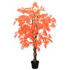 vidaXL Kunstmatige Ahornboom Rood 80 x 16 x 120 cm Stof en Hout