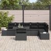 vidaXL Tuin Sofa Set met opslag 7 pcs Zwart Poly riet