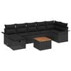 vidaXL Tuin Sofa Set met kussen met opslag 8 pcs Zwart Poly riet