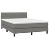 vidaXL Boxspring met matras en LED stof donkergrijs 140x190 cm