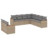 vidaXL 9-delige Loungeset met kussens poly rattan gemengd beige