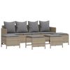 vidaXL 5-delige Loungeset met kussens poly rattan beige