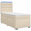 vidaXL Boxspringbed met matras Cr&egrave;mekleurig 80 x 200 cm Stof