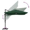 vidaXL Parasol Groen 351 x 250 x 253 cm Polyester en Aluminium
