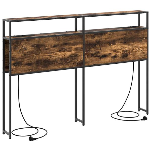 vidaXL Opberghoofdbord met plank Gerookt eiken 150 cm Bewerkt hout