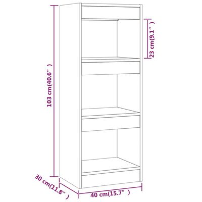 vidaXL Boekenkast/kamerscherm 40x30x103 cm bewerkt hout zwart