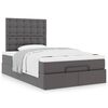 vidaXL Ottoman bed met matras 120x190 cm kunstleer grijs