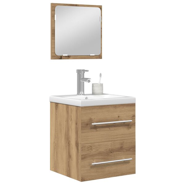 vidaXL Badkamermeubelset met lade 2 pcs Artisan Eiken Bewerkt hout
