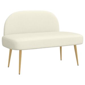 vidaXL Beklede bank met rugleuning Cr&egrave;mekleurig 110 x 60 x 76 cm