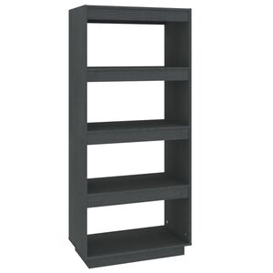 vidaXL Boekenkast/kamerscherm 60x35x135 cm massief grenenhout grijs