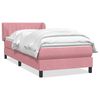 vidaXL Boxspring met matras fluweel roze 100x220 cm