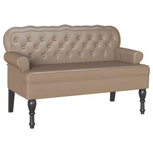 vidaXL Chesterfield Bank Cappuccino 119,5 x 64,5 x 75 cm Nep Leer