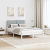 vidaXL Bedframe Wit en lichtgrijs 150 x 200 cm Massief grenenhout