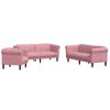 vidaXL 3-delige Loungeset fluweel roze
