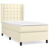 vidaXL Boxspring met matras kunstleer cr&egrave;mekleurig 80x200 cm